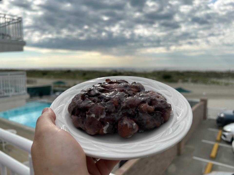 An apple fritter from Britton's Gourmet Bakery in Wildwood Crest.