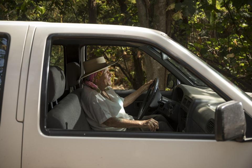 Diana Kennedy in her truck.