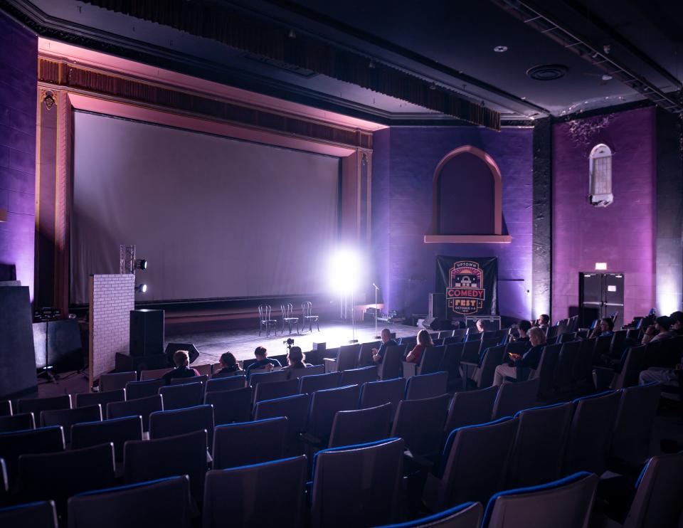 An interior view of the auditorium inside the Uptown Theatre for Creative Arts in South Utica on Thursday, October 5, 2023. The first-ever Uptown Comedy Festival will take place October 5-8. UTCA recently announced that it would open the auditorium for the festival, marking the first time the space has been used in nearly a decade.