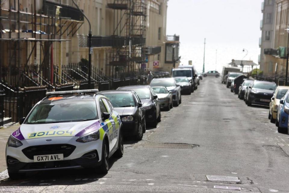 Police were in Oriental Place, Brighton, this afternoon <i>(Image: The Argus/Andrew Gardner)</i>