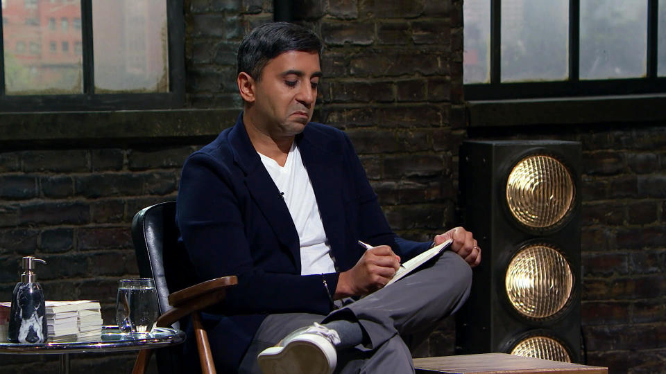 Tej Lalvani sits in the Den. (BBC)