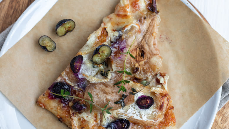 Blueberries on pizza
