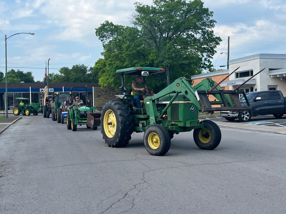 Tractors participated in a parade on June 21, 2024 to protest an industrial development plan in rural Wilson County.