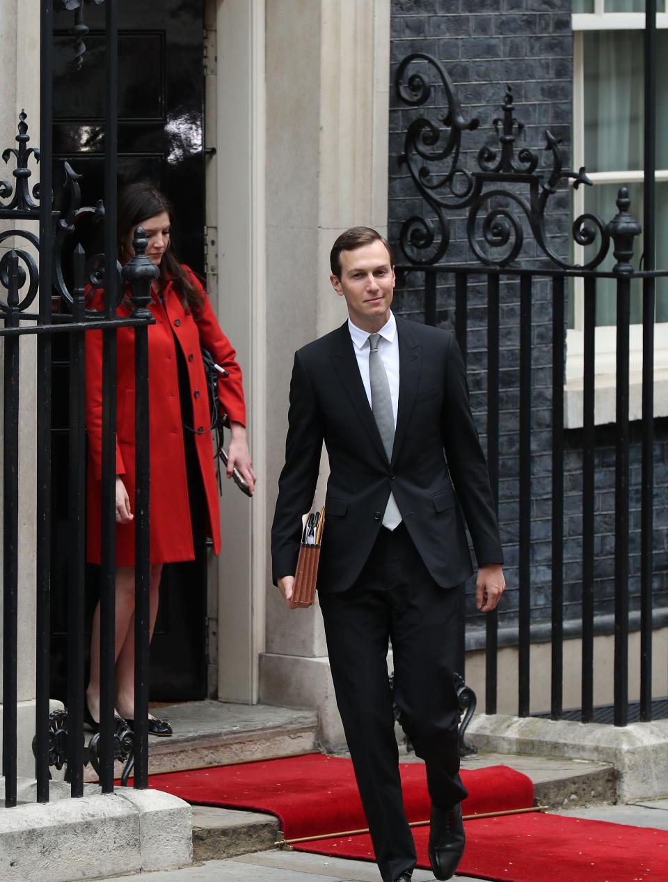 Jared Kushner leaves 10 Downing Street, London, in a skinny suit in June 2019. (Photo by Yui Mok/PA Images via Getty Images)