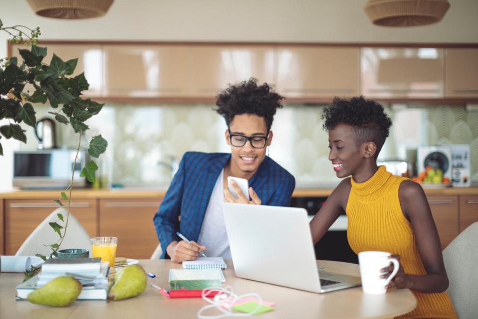 A couple discusses their finances