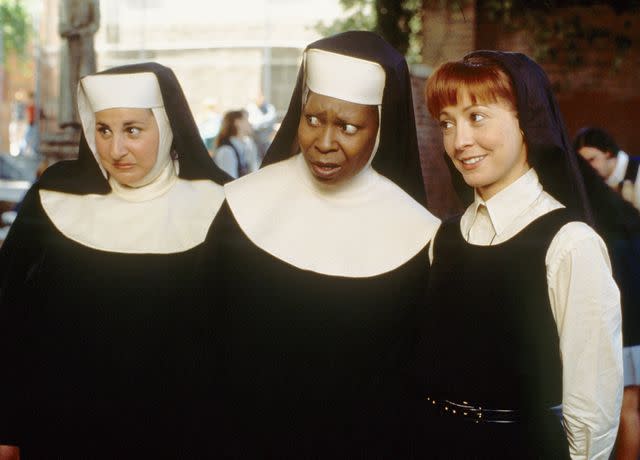 <p>Buena Vista Pictures/Courtesy Everett Collection</p> Kathy Najimy, Whoopi Goldberg and Wendy Makkena in 'Sister Act 2: Back in the Habit'
