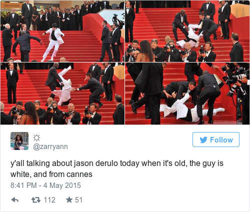 Jason Derulo didn't fall down the stairs at the Met Ball, he wasn't even  there
