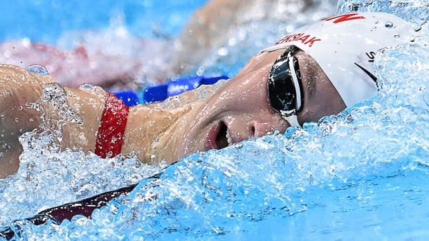 After winning bronze in the 200-metre freestyle race in Tokyo, 21-year-old Torontonian Penny Oleksiak is now the most decorated Summer Olympian in Canadian history. (Jonathan Nackstrand/AFP via Getty Images - image credit)