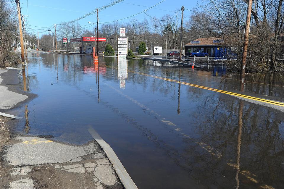 Flooding in the wake of two heavy rainfalls within the same week in late March 2010 caused major traffic detours along Dean Street and Route 44.