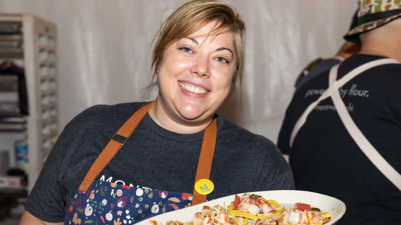 Sarah Grueneberg with food plate