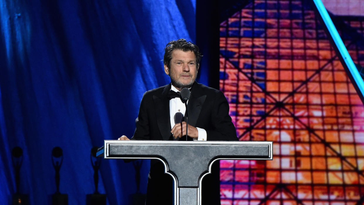 Jann Wenner speaks onstage during the 30th Annual Rock And Roll Hall Of Fame Induction Ceremony at Public Hall on April 18, 2015 in Cleveland, Ohio.