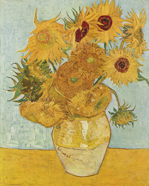 “Vase with 12 Sunflowers” by Vincent van Gogh.