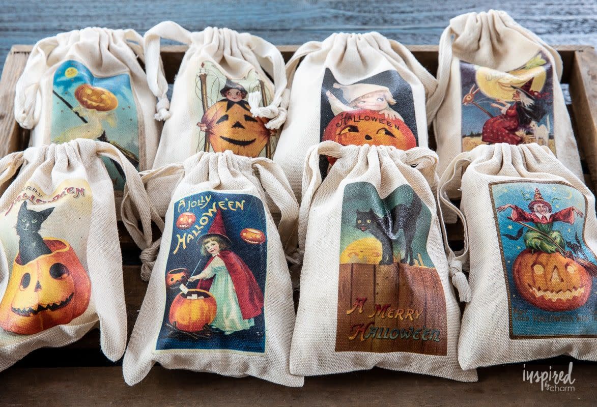 vintage inspired halloween treat bags