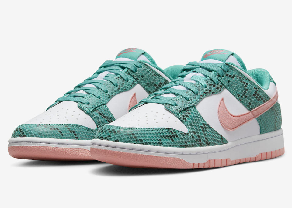 Nike Dunk Low Snakeskin Washed Teal Men's Bleached Coral