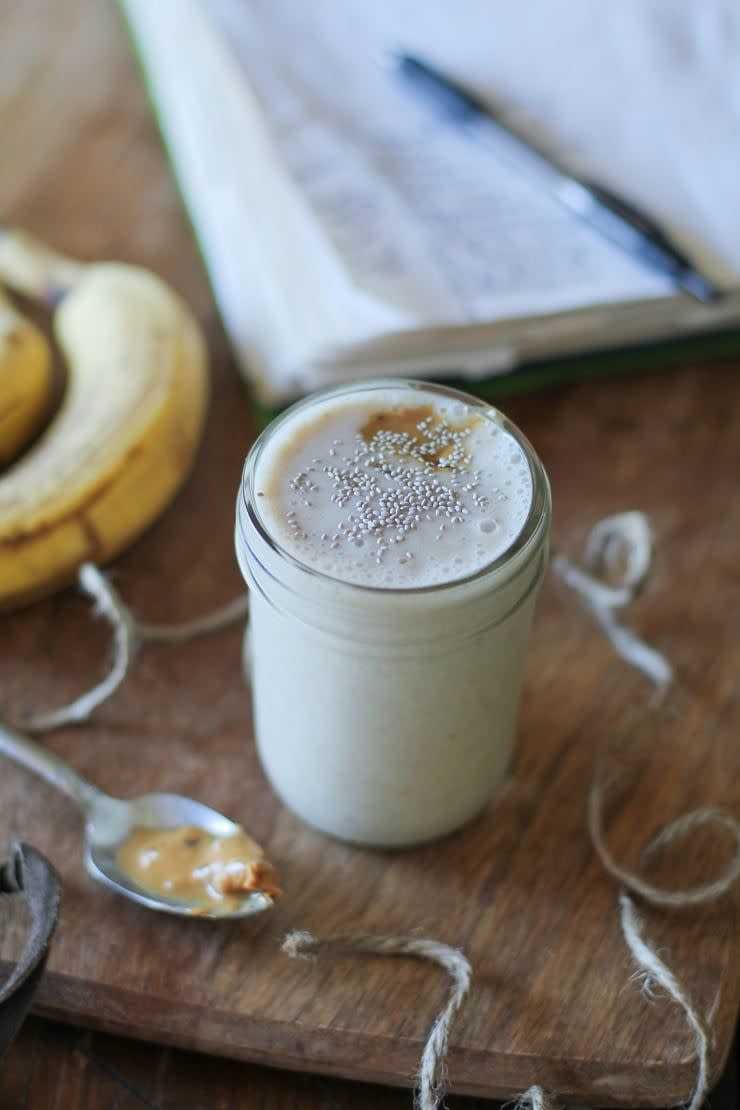 8) Almond butter protein smoothie