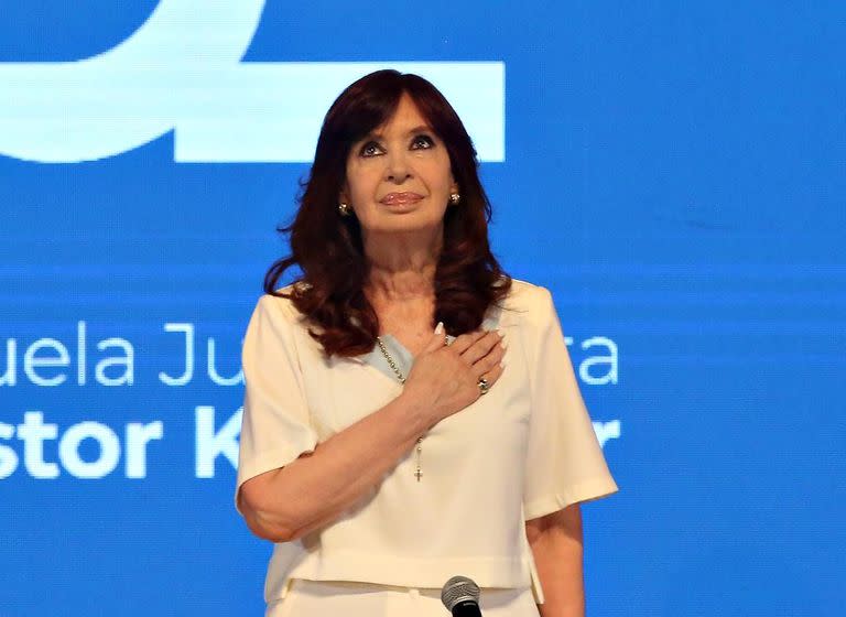 Cristina Kirchner, hace dos semanas, en el Teatro Argentino de La Plata; convocó a una audiencia en el Senado para el 30 de mayo para que se trate el pliego de la jueza Figueroa