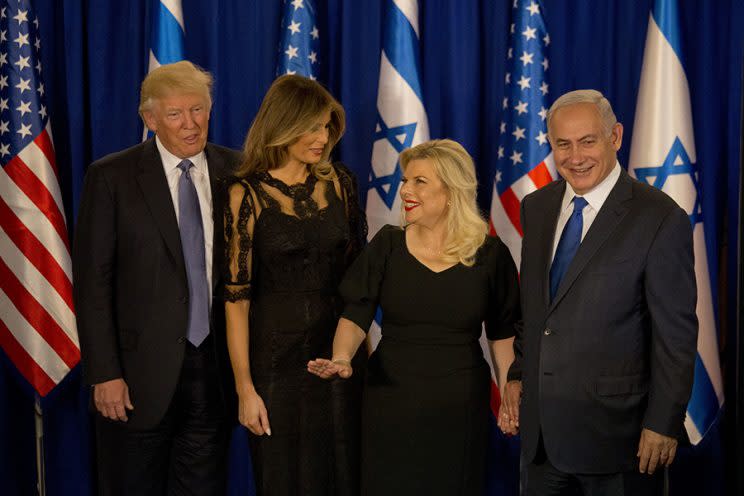 President Trump and his wife, Melania, and Israeli Prime Minister Benjamin Netanyahu and his wife, Sara, in Jerusalem. 