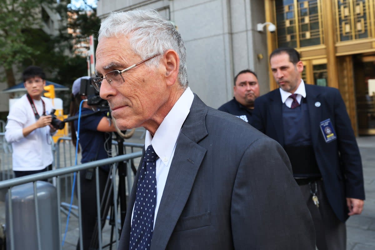 Joseph Bankman, father of former FTX CEO Sam Bankman-Fried, leaves after a bail hearing for his son at Manhattan Federal Court on August 11, 2023 in New York City. (Getty Images)