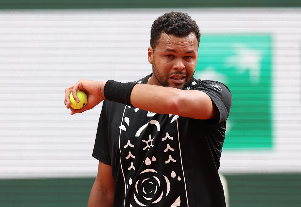 Jo-Wilfred Tsonga, pictured here in tears in heartbreaking scenes at the French Open.