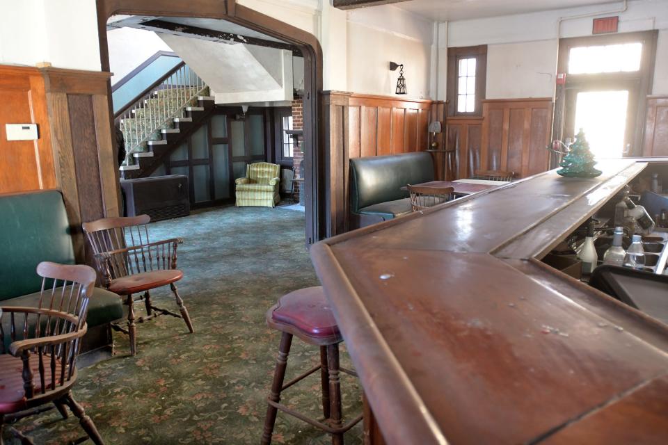 The bar and main lobby area of the historic 113-year-old Sterling Inn Restaurant and Hotel.
