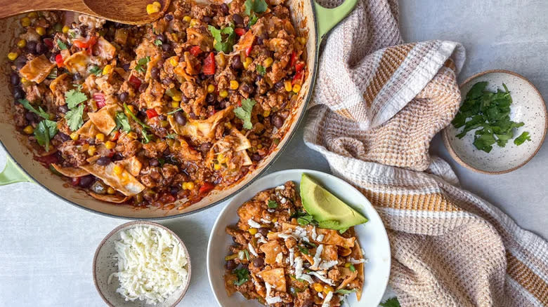 Enchilada filling in a pot