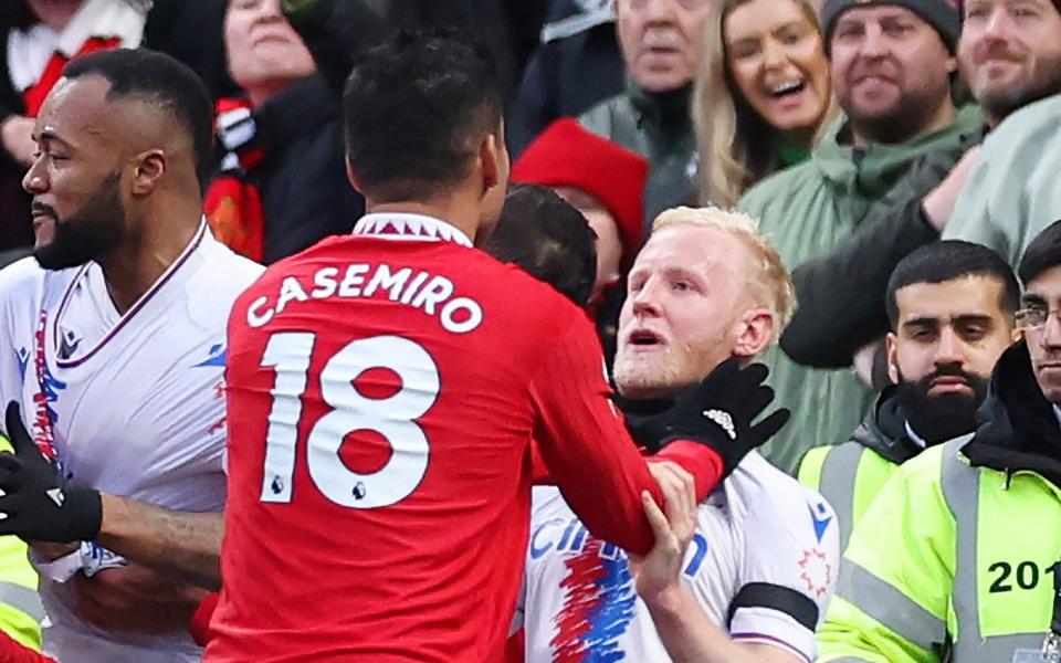 Casemiro grabs Will Hughes by the throat - Marcel Sabitzer can banish Manchester United memories of a 'McFred' midfield - Getty Images/Alex Livesey