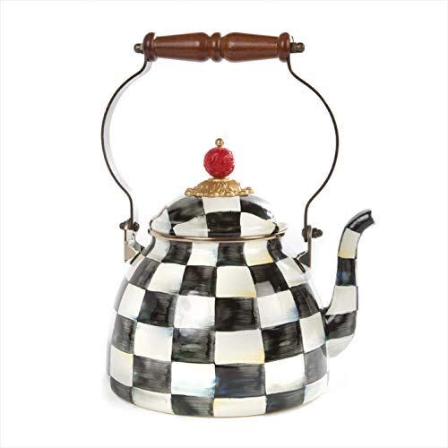 11) MacKenzie-Childs Courtly Check Enamel Tea Kettle