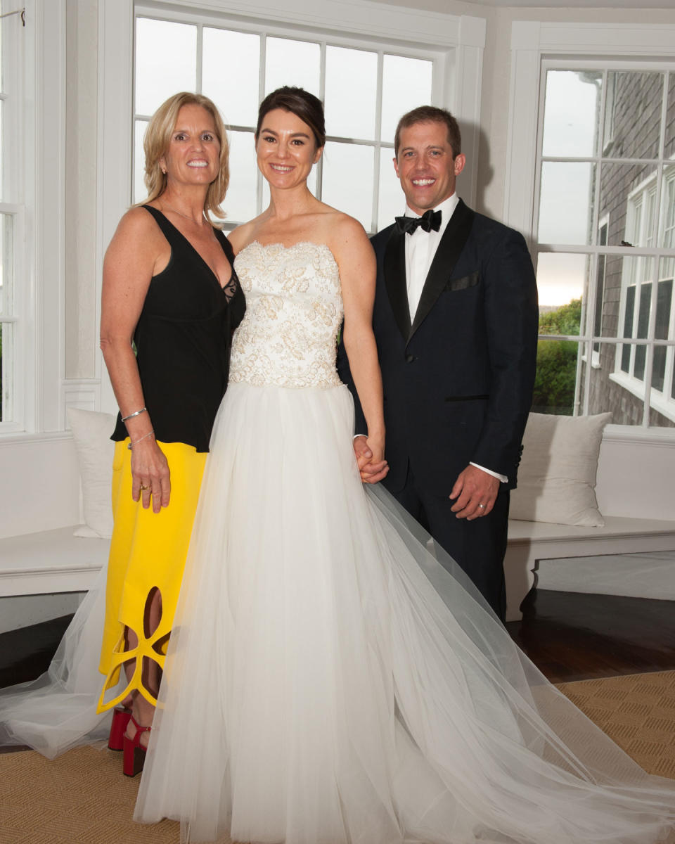 <p>From left: Kerry Kennedy, the bride and groom</p>