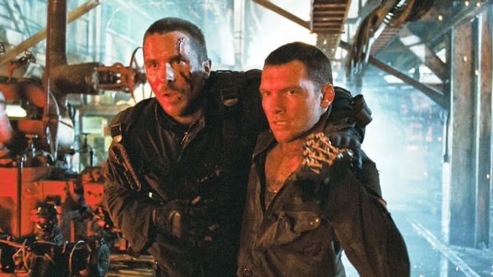 Christian Bale and Sam Worthington in Terminator Salvation.