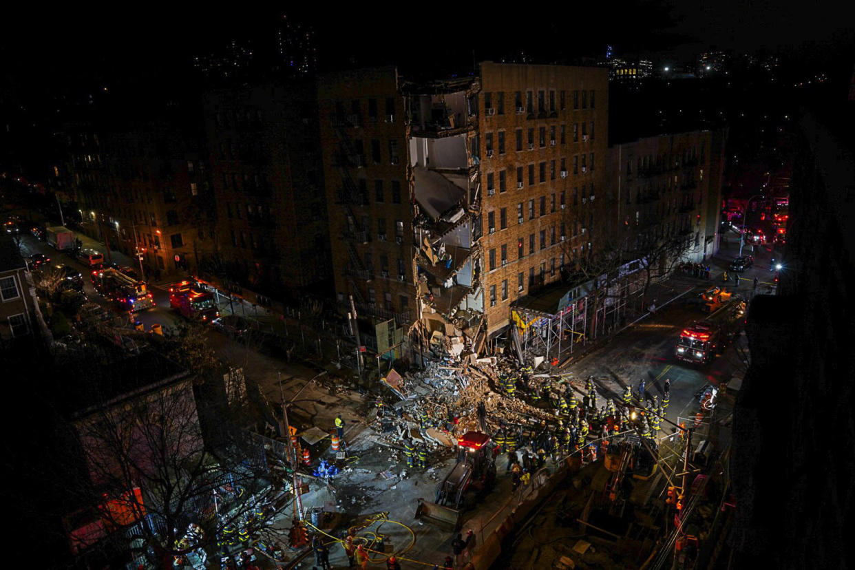 Collapsed building Bronx Photo courtesy of Benny Polatseck/NYC Mayoral Photography Office