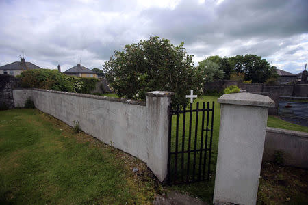 The entrance to the site of a mass grave of hundreds of children who died in the former Bons Secours home for unmarried mothers is seen in Tuam, County Galway, Ireland. REUTERS/Stringer