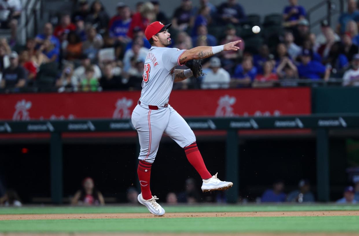 First baseman Christian Encarnacion-Strand and the Reds defense played well Friday night, helping keep the game close, but ultimately fell short 2-1 on a Marcus Semien eighth-inning homer.