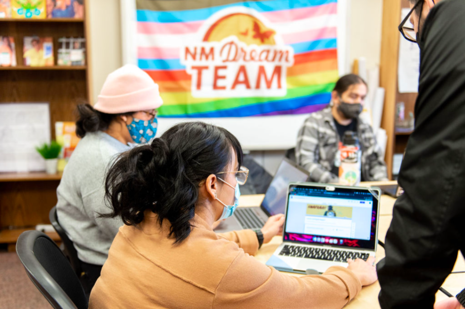 New Mexico Dream Team organizers in their Albuquerque office. (Courtesy New Mexico Dream Team/Hyunju Blemel)
