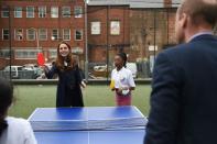 <p>Kate also played some ping pong, teaming up against her husband, Prince William. No word on who emerged victorious. </p>