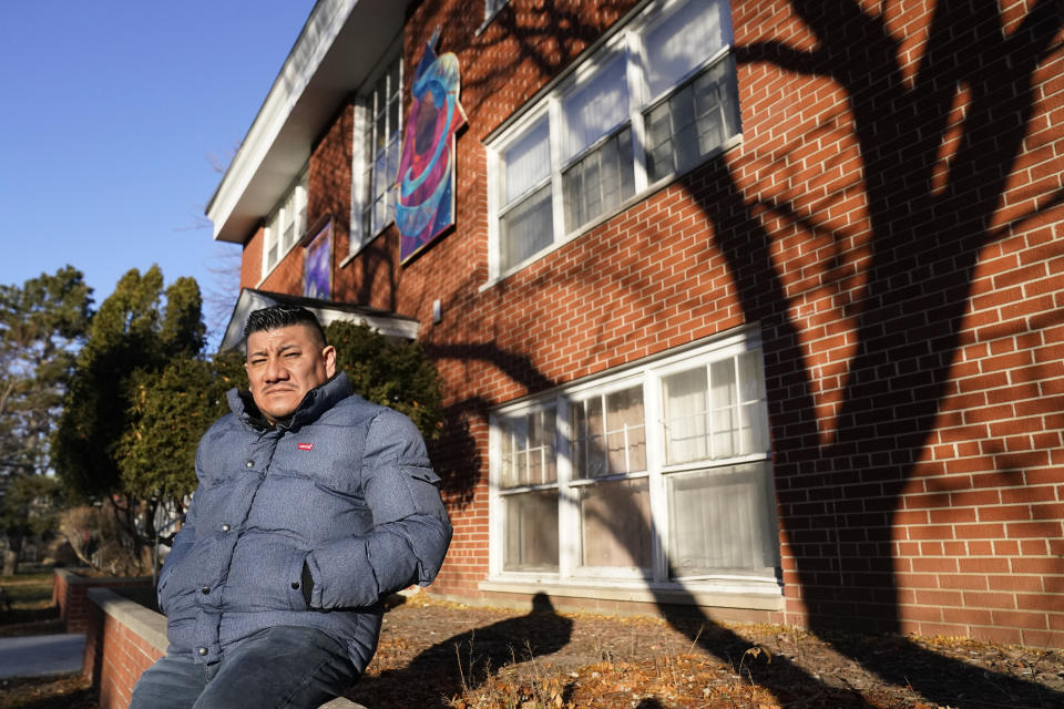 Jose Cruz Guzman, a resident of a United Renters for Justice apartment building, poses for a photo Monday, Dec. 18, 2023, in Minneapolis. (AP Photo/Abbie Parr)