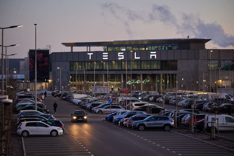 A general view of the Tesla car factory in Gruenheide. Jörg Carstensen/dpa