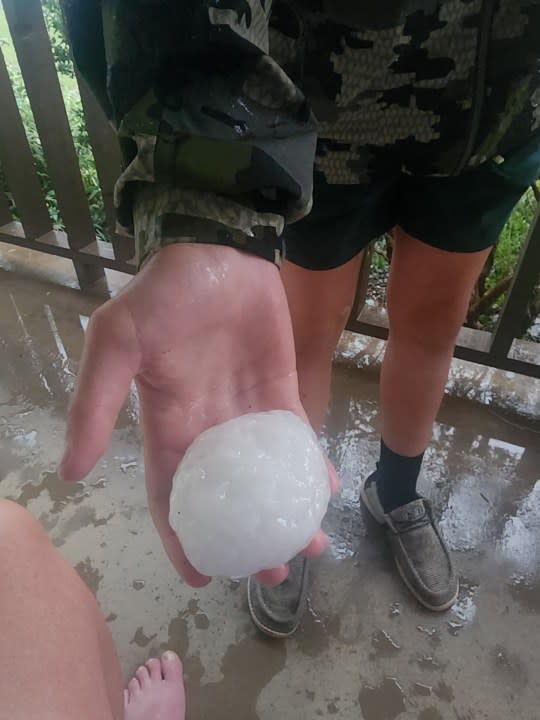 Huge hail in Johnson City (Courtesy Bradley Sawyer)
