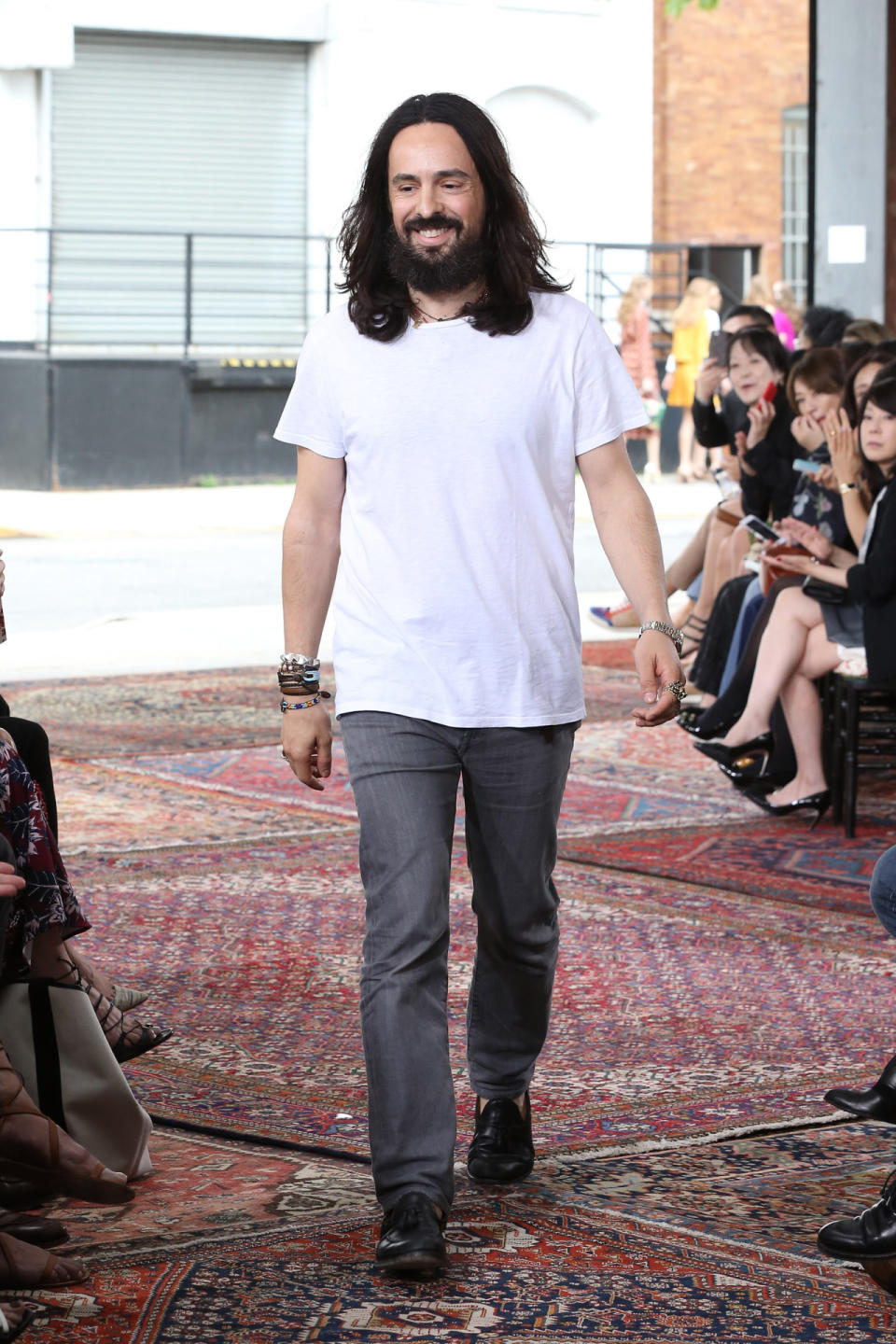 Designer Alessandro Michele at the Gucci Resort 2016 Show.