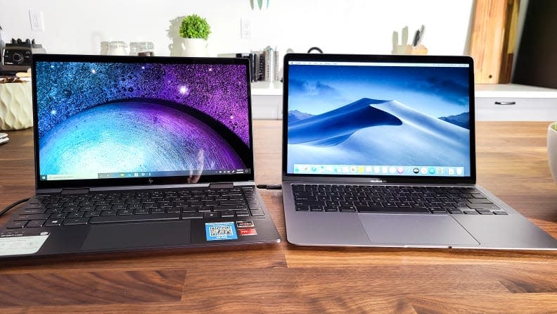 The HP Envy easily beats out the Apple MacBook Air in our tests.