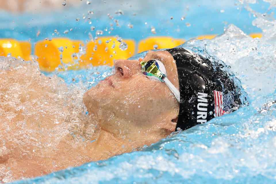 TOKYO, JAPAN - JULY 30, 2021: The USA's Ryan Murphy competes in the men's 200m backstroke final during the swimming event at the 2020 Summer Olympic Games, at Tokyo Aquatics Centre. Stanislav Krasilnikov/TASS (Photo by Stanislav Krasilnikov\TASS via Getty Images)