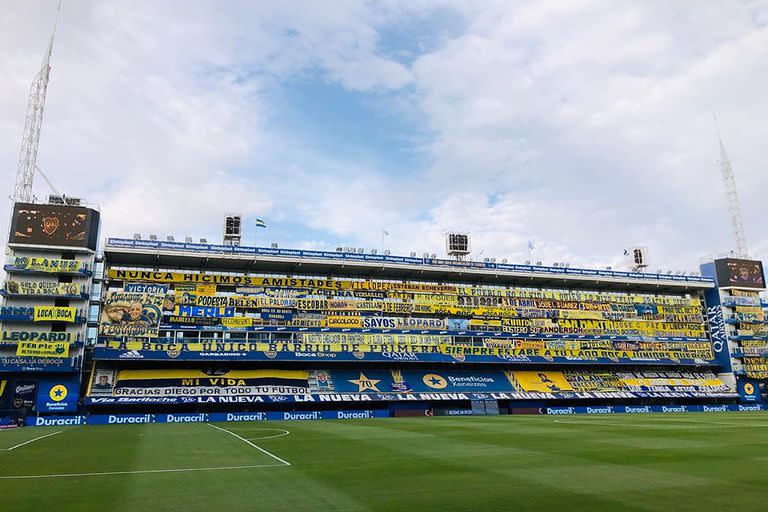 El domingo, la Bombonera lucirá sin público pero con banderas en la previa del superclásico número 254.