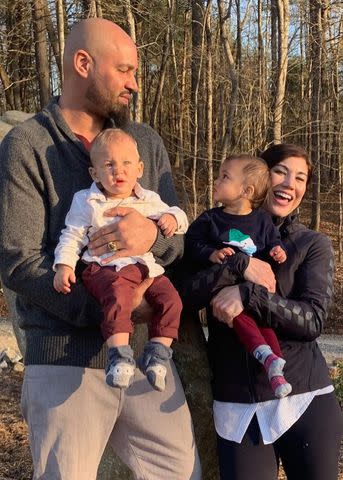 <p>Hope Solo/Instagram</p> Jerramy Stevens and Hope Solo with their two children in 2021