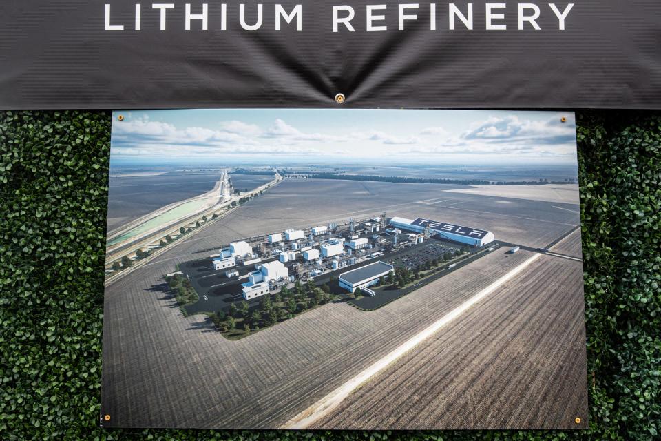 A rendering of Tesla's proposed lithium refining facility in Robstown on Monday.