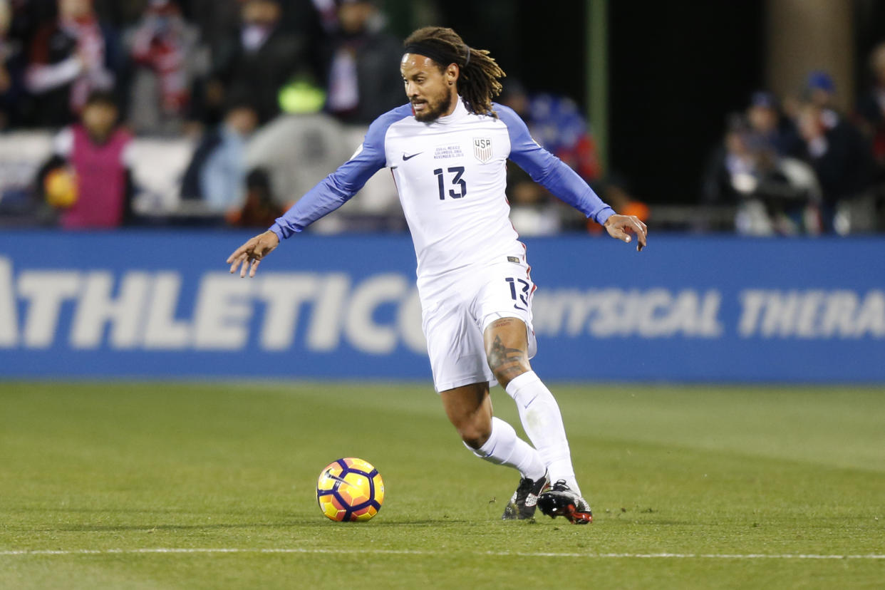 United States' Jermaine Jones plays against Mexico during a World Cup qualifying soccer match Friday, Nov. 11, 2016, in Columbus, Ohio. (AP Photo/Jay LaPrete)