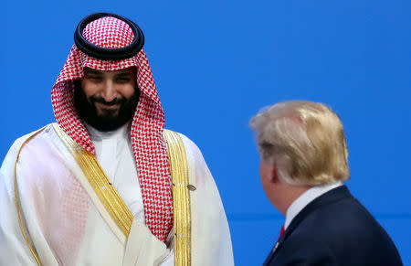 FILE PHOTO: U.S. President Donald Trump and Saudi Arabia's Crown Prince Mohammed bin Salman are seen during the G20 summit in Buenos Aires, Argentina November 30, 2018. REUTERS/Marcos Brindicci