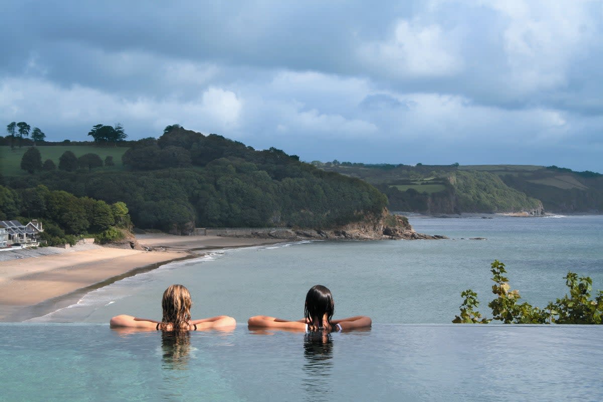 Swim in the pool and look out over Saundersfoot (St Brides Spa Hotel)