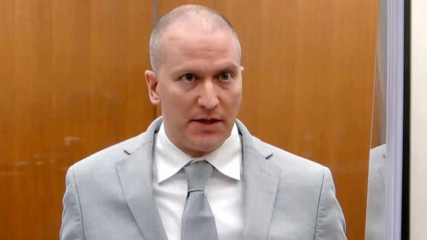 PHOTO: FILE - In this image taken from video, former Minneapolis police Officer Derek Chauvin addresses the court at the Hennepin County Courthouse, June 25, 2021, in Minneapolis. (AP)