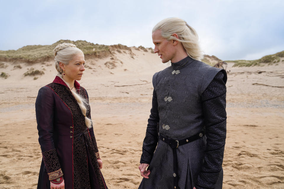 Emma D’Arcy as Princess Rhaenyra Targaryen, Matt Smith as Prince Daemon Targaryen - Credit: Ollie Upton/HBO.