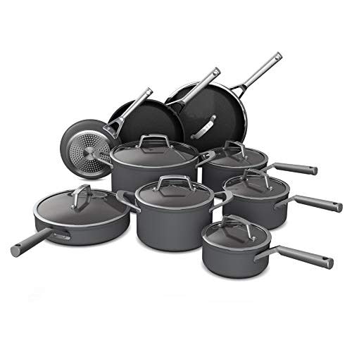 Ninja C39900 Foodi NeverStick Premium 16-Piece Cookware Set, Hard-Anodized, Nonstick, Durable &…