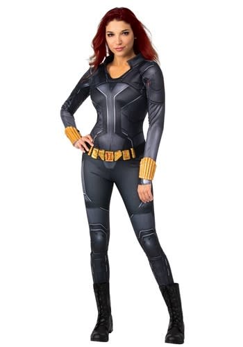 Model wears Women's Black Widow Deluxe Costume